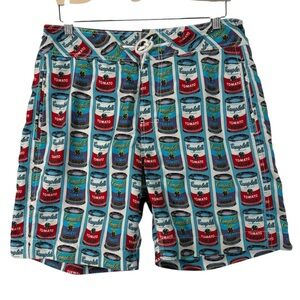 Andy Warhol Pepe Jeans  Campbell Soup Can Swim Trucks Shorts Size Large